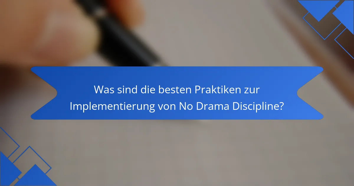 Was sind die besten Praktiken zur Implementierung von No Drama Discipline?