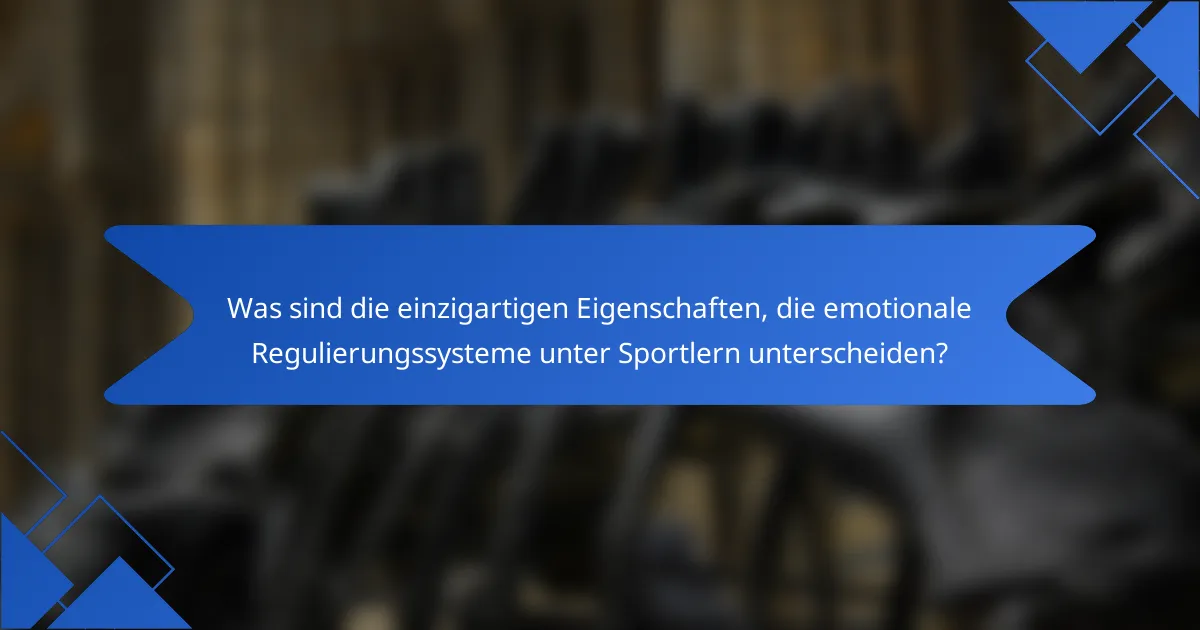 Was sind die einzigartigen Eigenschaften, die emotionale Regulierungssysteme unter Sportlern unterscheiden?