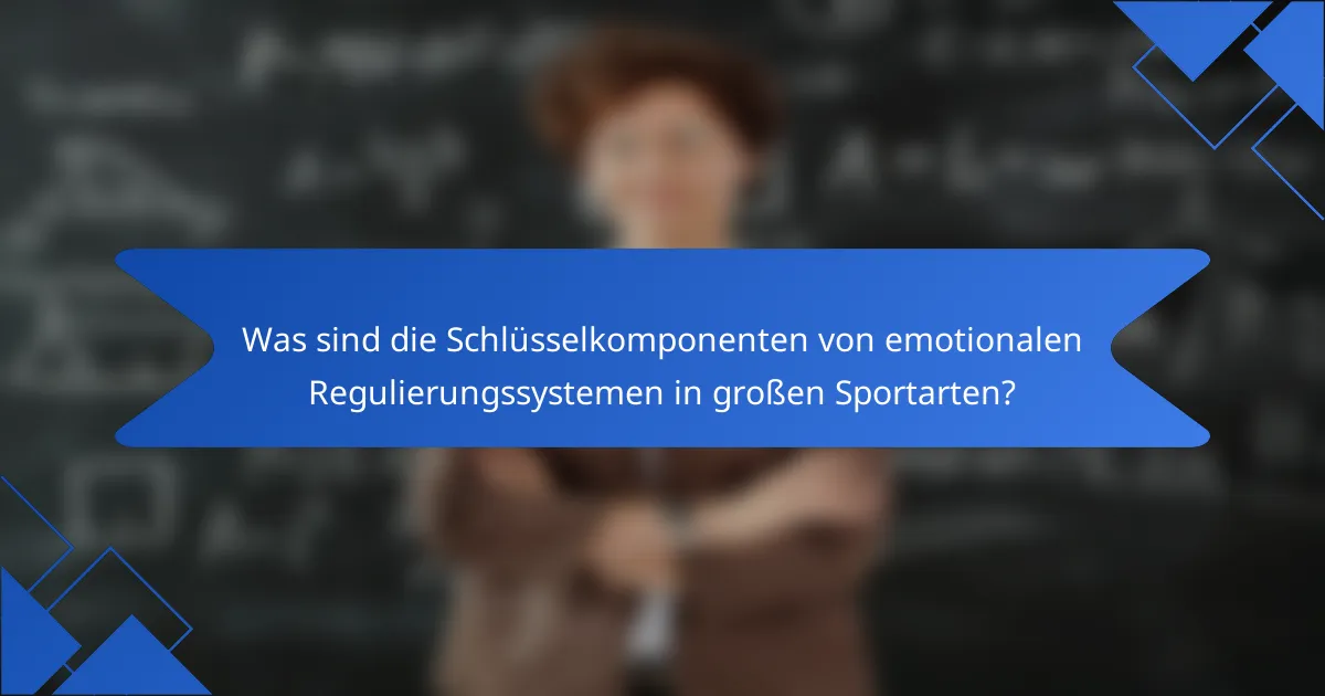 Was sind die Schlüsselkomponenten von emotionalen Regulierungssystemen in großen Sportarten?