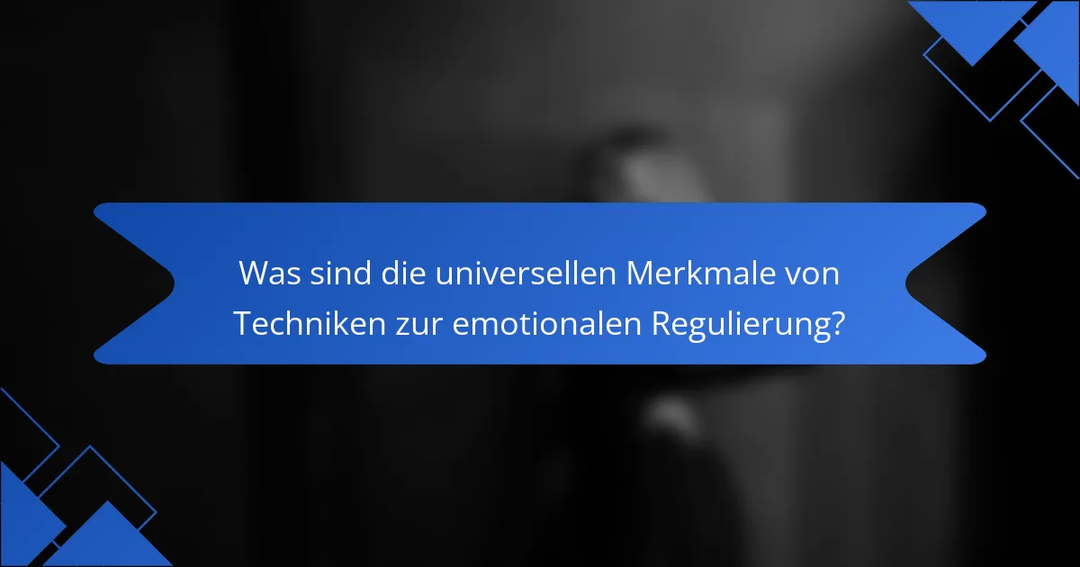 Was sind die universellen Merkmale von Techniken zur emotionalen Regulierung?
