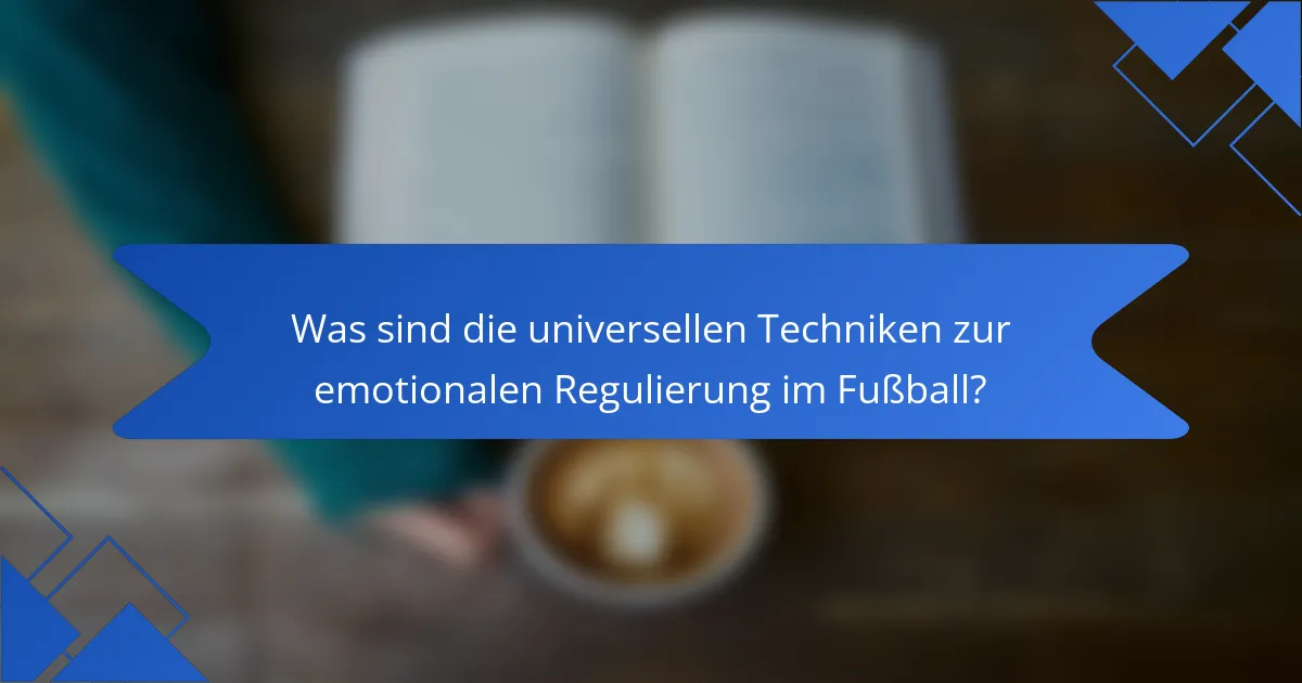 Was sind die universellen Techniken zur emotionalen Regulierung im Fußball?