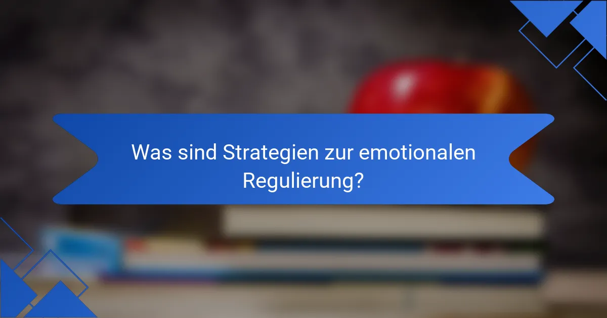 Was sind Strategien zur emotionalen Regulierung?