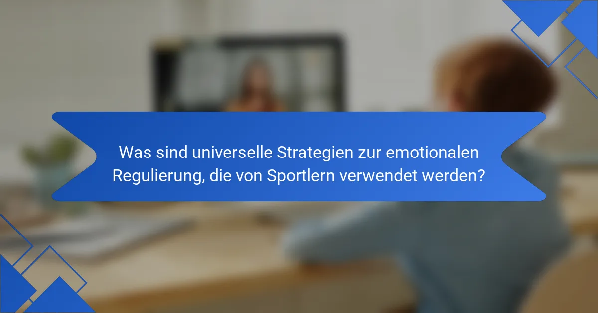 Was sind universelle Strategien zur emotionalen Regulierung, die von Sportlern verwendet werden?