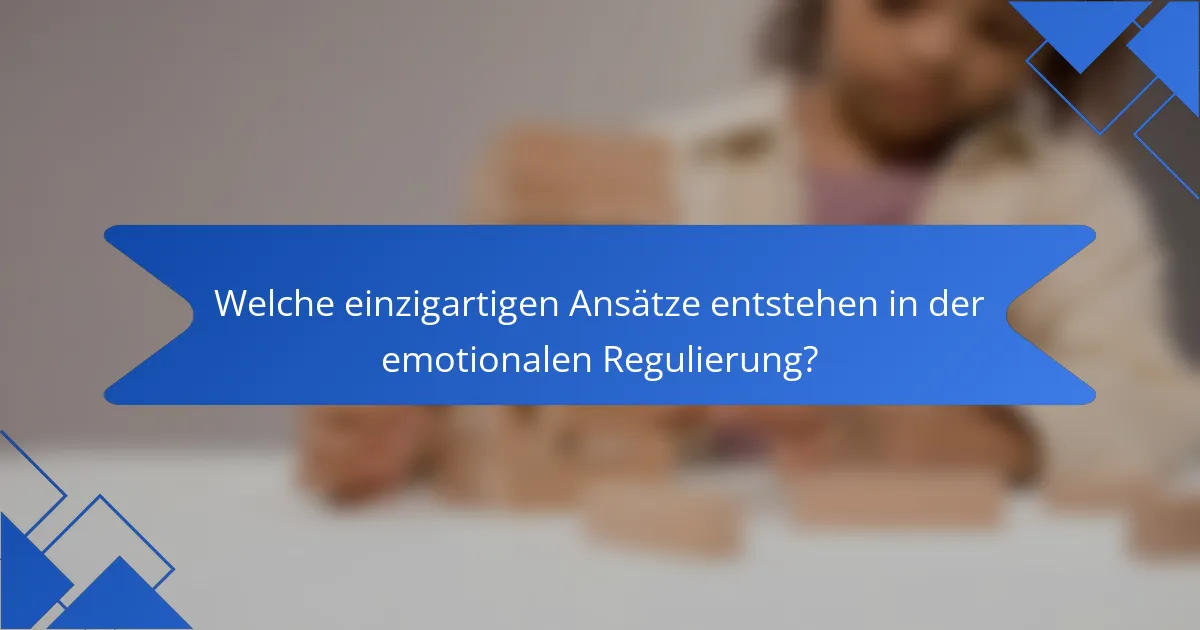 Welche einzigartigen Ansätze entstehen in der emotionalen Regulierung?