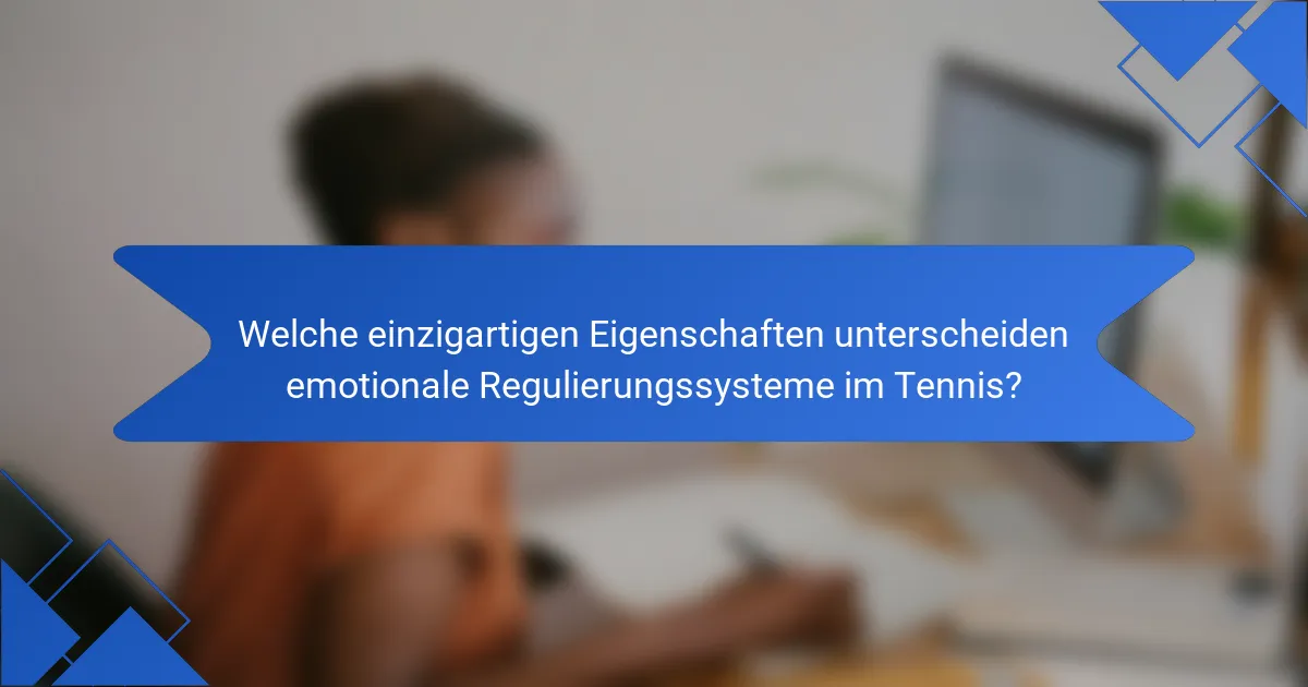 Welche einzigartigen Eigenschaften unterscheiden emotionale Regulierungssysteme im Tennis?
