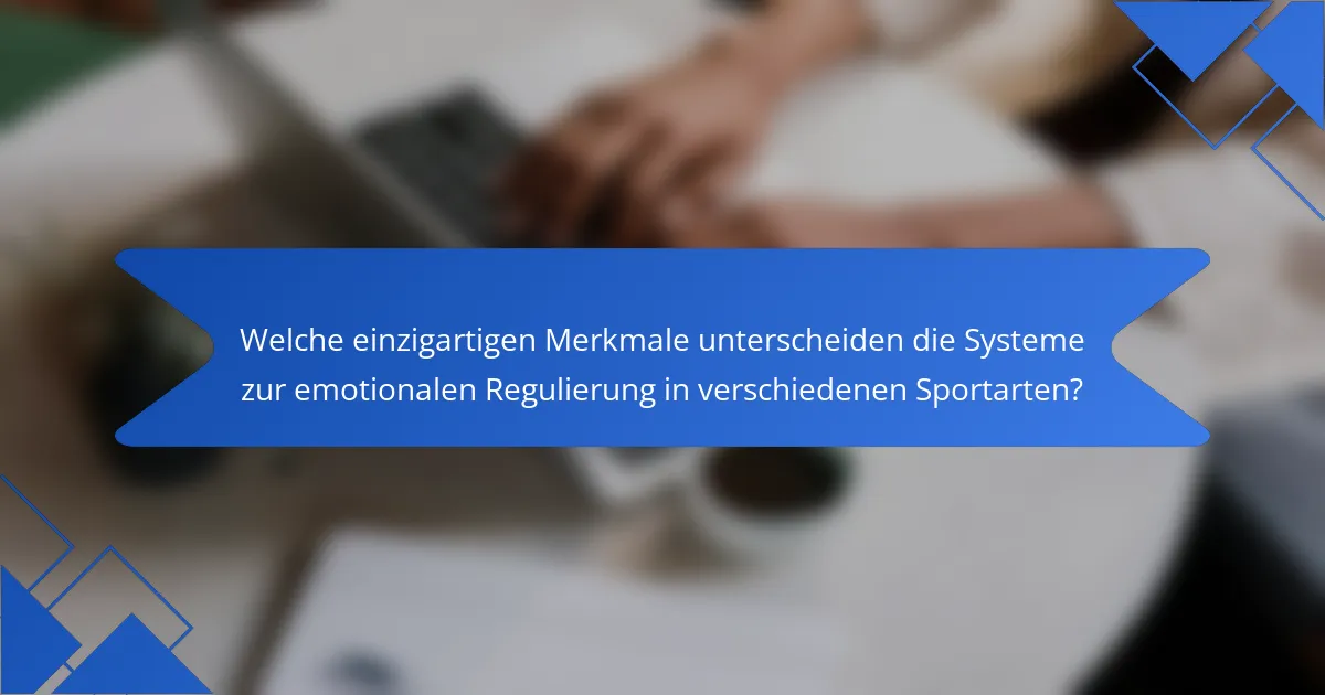Welche einzigartigen Merkmale unterscheiden die Systeme zur emotionalen Regulierung in verschiedenen Sportarten?