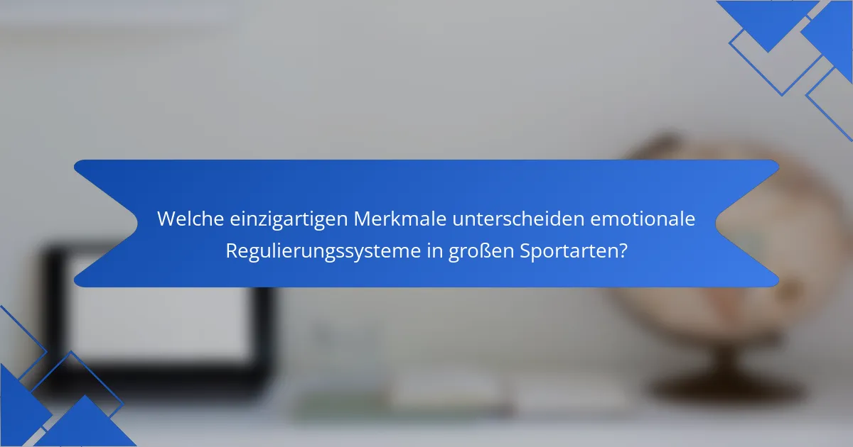 Welche einzigartigen Merkmale unterscheiden emotionale Regulierungssysteme in großen Sportarten?