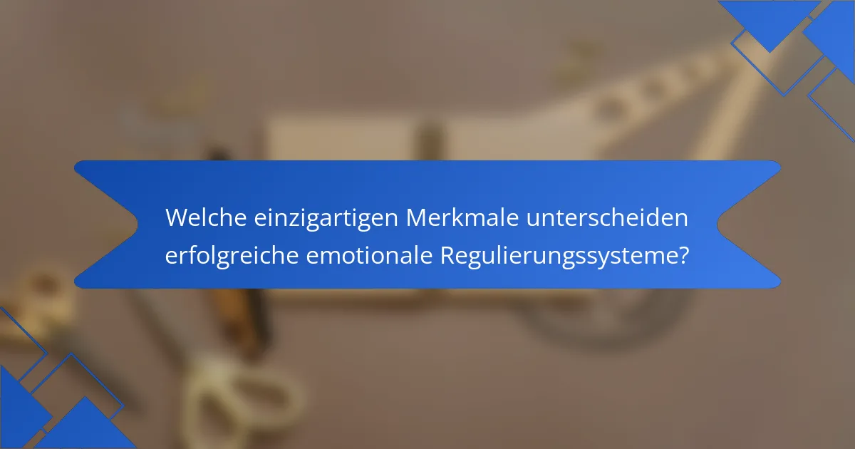 Welche einzigartigen Merkmale unterscheiden erfolgreiche emotionale Regulierungssysteme?