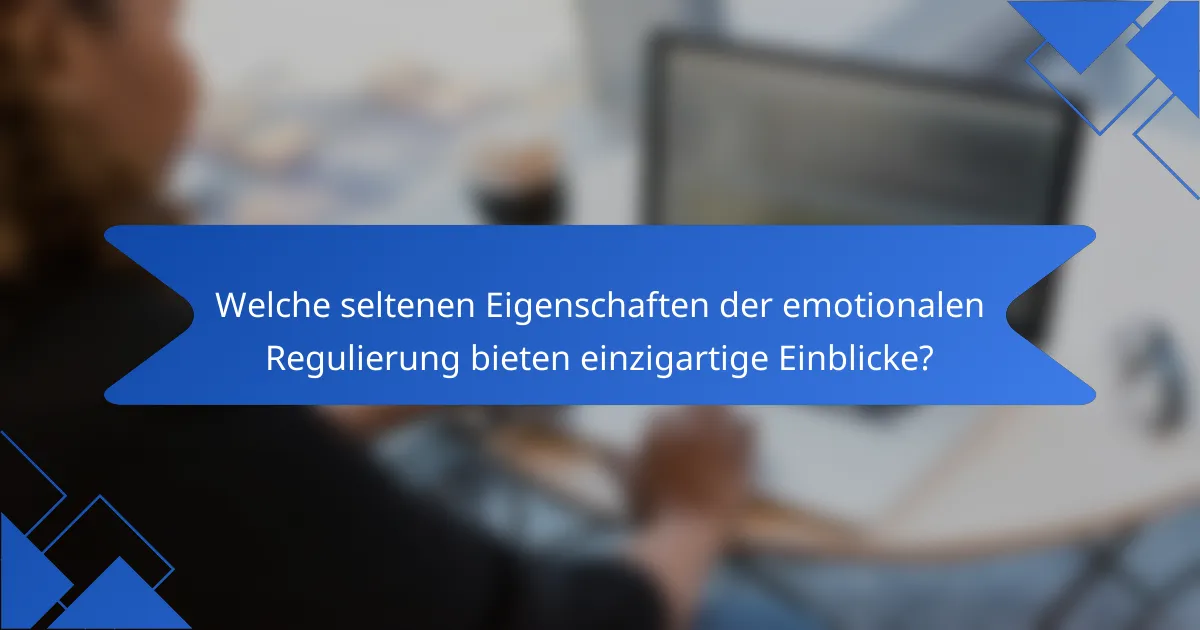 Welche seltenen Eigenschaften der emotionalen Regulierung bieten einzigartige Einblicke?