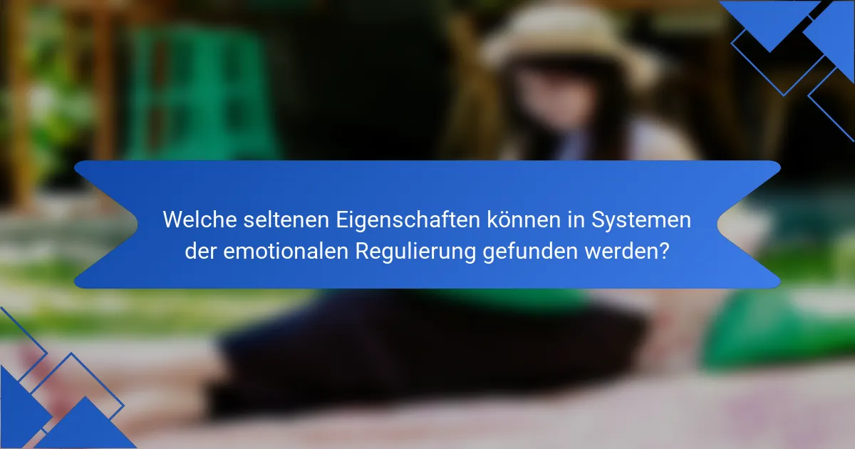 Welche seltenen Eigenschaften können in Systemen der emotionalen Regulierung gefunden werden?
