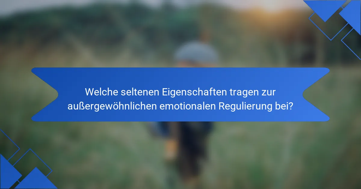 Welche seltenen Eigenschaften tragen zur außergewöhnlichen emotionalen Regulierung bei?