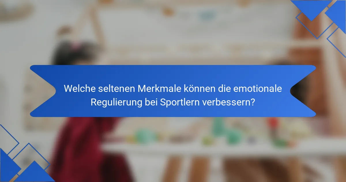 Welche seltenen Merkmale können die emotionale Regulierung bei Sportlern verbessern?