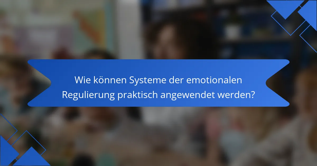 Wie können Systeme der emotionalen Regulierung praktisch angewendet werden?